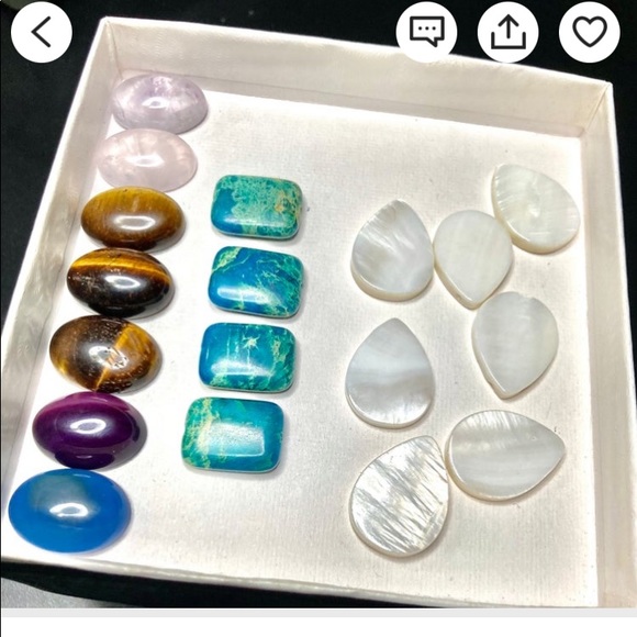 Gemstone Cabochons and beads mother of Pearl, tigers eye, agate, chrysoprase etc - Picture 2 of 3